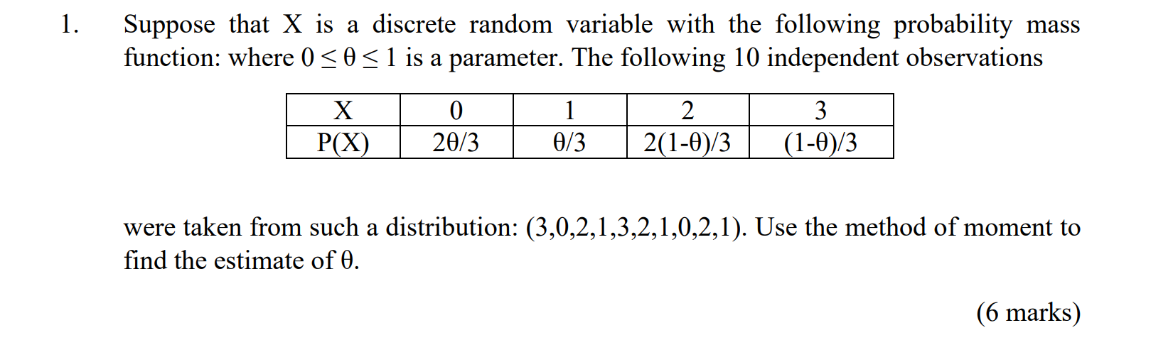Solved 1. Suppose that X is a discrete random variable with | Chegg.com