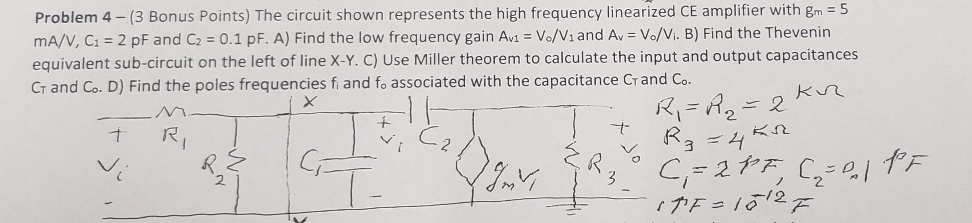 Solved Problem 4−(3 Bonus Points) The circuit shown | Chegg.com