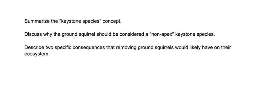 Solved Summarize the "keystone species" concept. Discuss why | Chegg.com