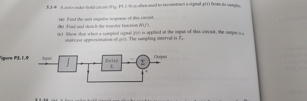 Solved 5.1-9 A zero-order-hold circuit (Fig. P5.1-9) is | Chegg.com