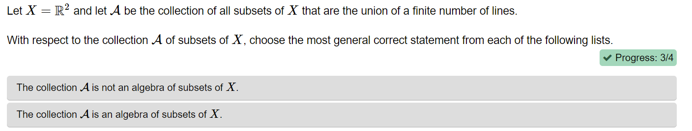 Solved Let X = R2 And Let A Be The Collection Of All Subsets | Chegg.com