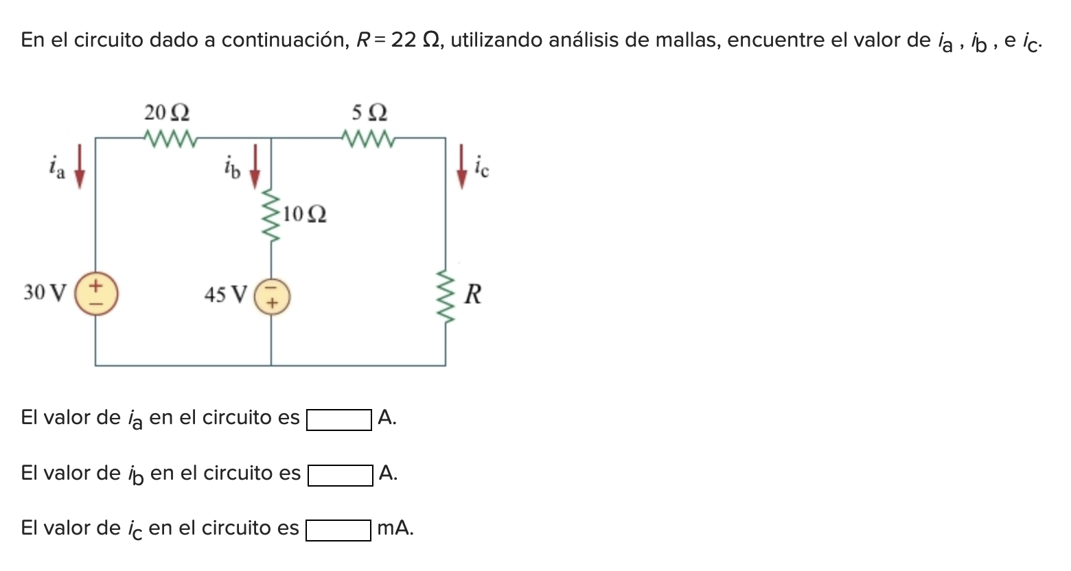 Solved En el circuito dado a continuación, R=22Ω, utilizando | Chegg.com