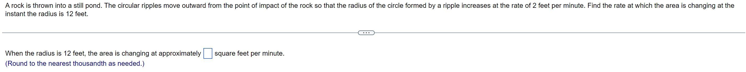 what is the area of a circle with radius 12 feet