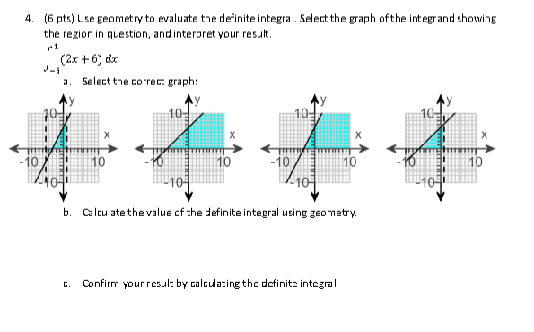 Solved 4. (6 pts) Use geometry to evaluate the definite | Chegg.com