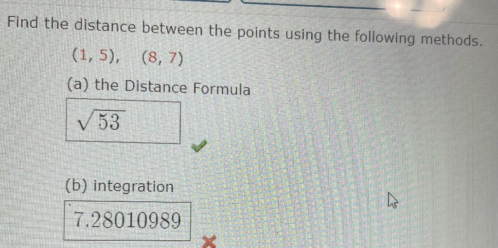 Solved Find The Distance Between The Points Using The | Chegg.com