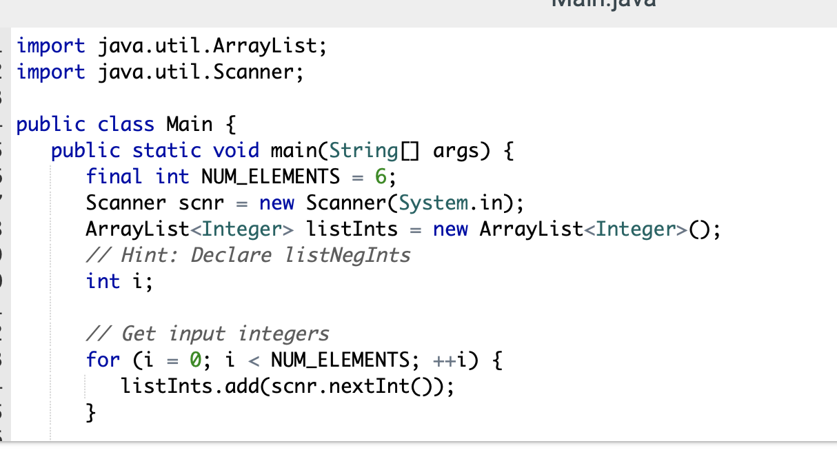 Solved A list of 6 integers is input into ArrayList | Chegg.com