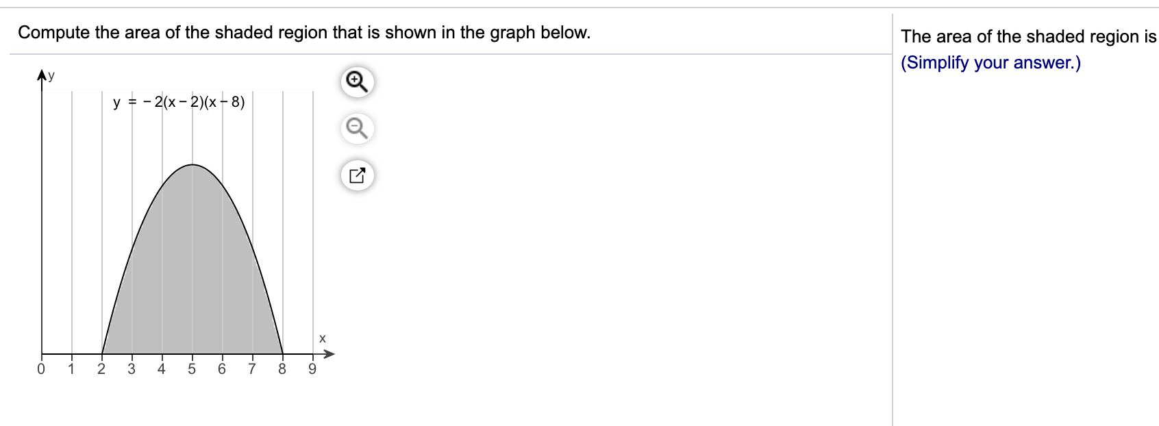 Solved Compute the area of the shaded region that is shown | Chegg.com
