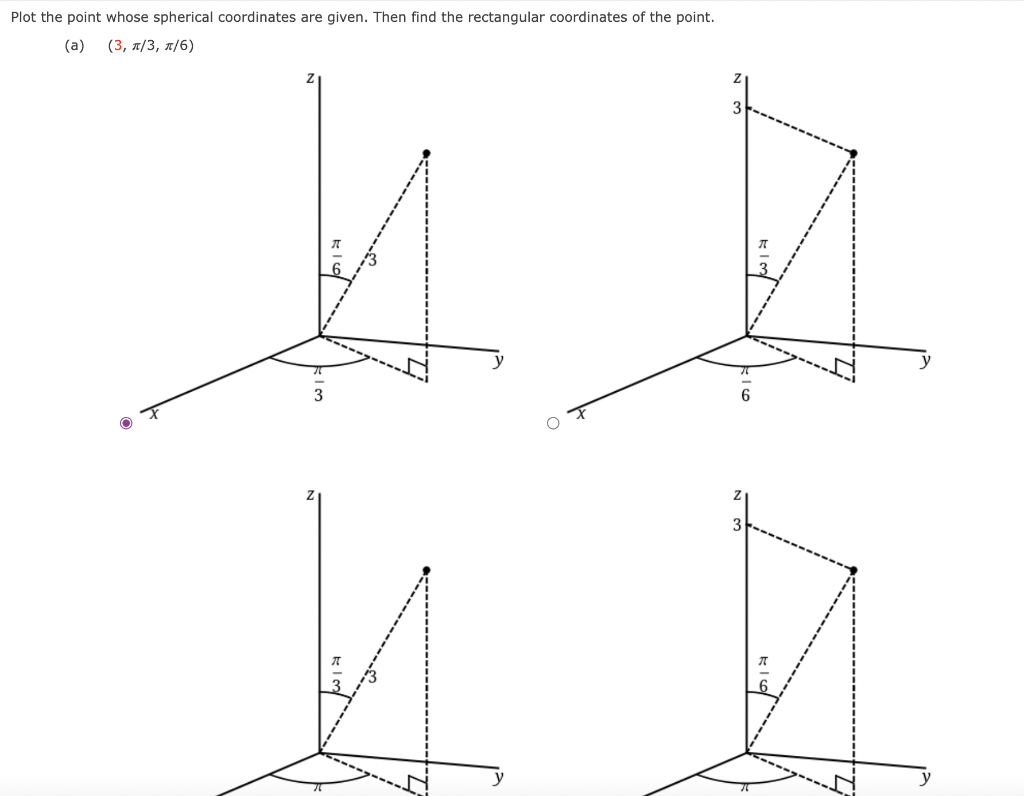 Solved Plot the point whose spherical coordinates are given. | Chegg.com