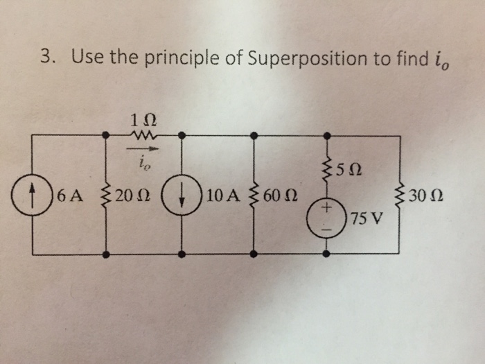 Solved Use the principle of Superposition to find i_0 | Chegg.com