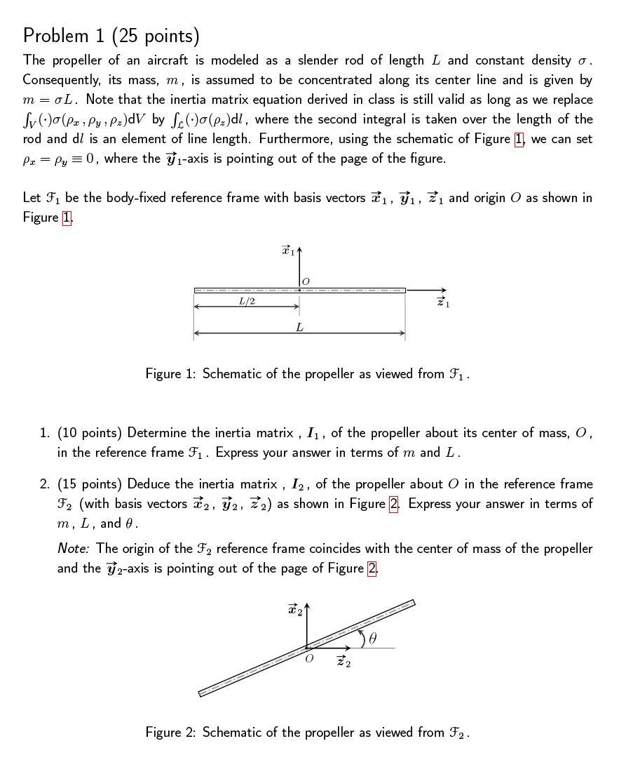 Solved Problem 1 (25 Points) The Propeller Of An Aircraft Is | Chegg.com