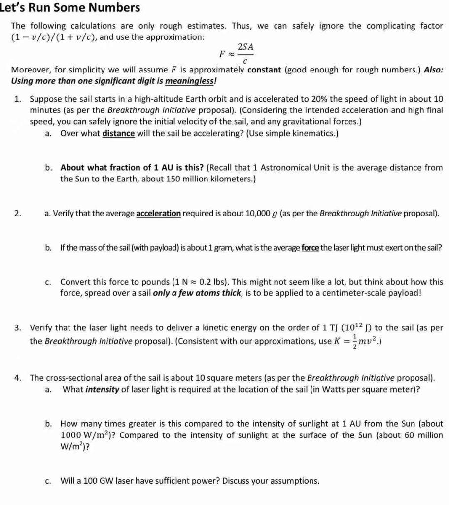 Solved Let's Run Some Numbers The following calculations are | Chegg.com