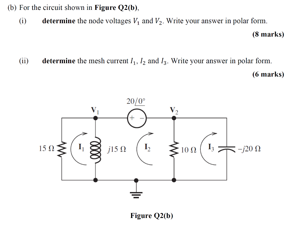 Solved (b) For The Circuit Shown In Figure Q2(b), (i) | Chegg.com