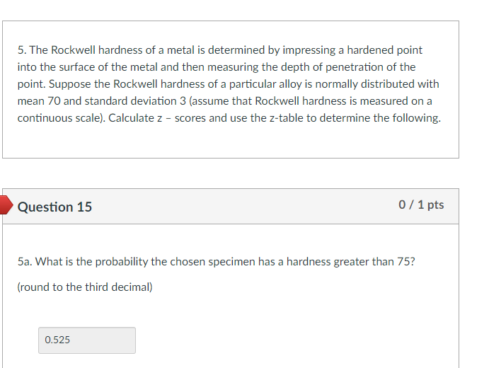 Solved 5 The Rockwell Hardness Of A Metal Is Determined By Chegg
