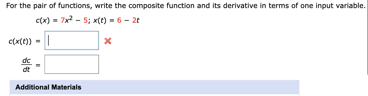 Solved For the pair of functions, write the composite | Chegg.com