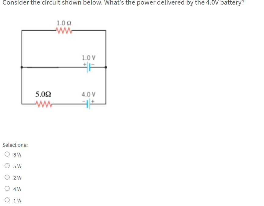 Solved Consider the circuit shown below. What's the power | Chegg.com