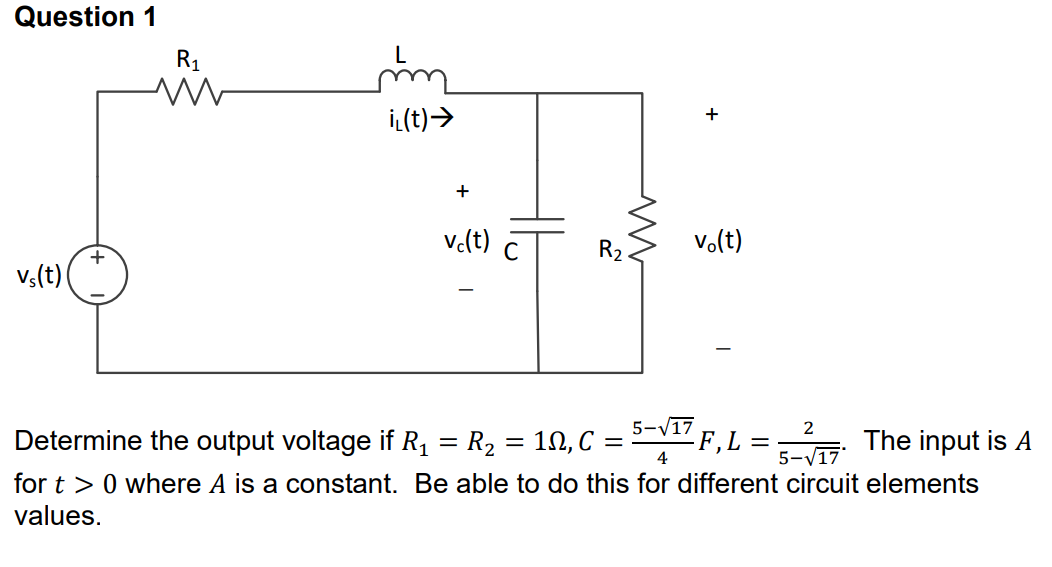 Solved Question 1Determine the output voltage if | Chegg.com