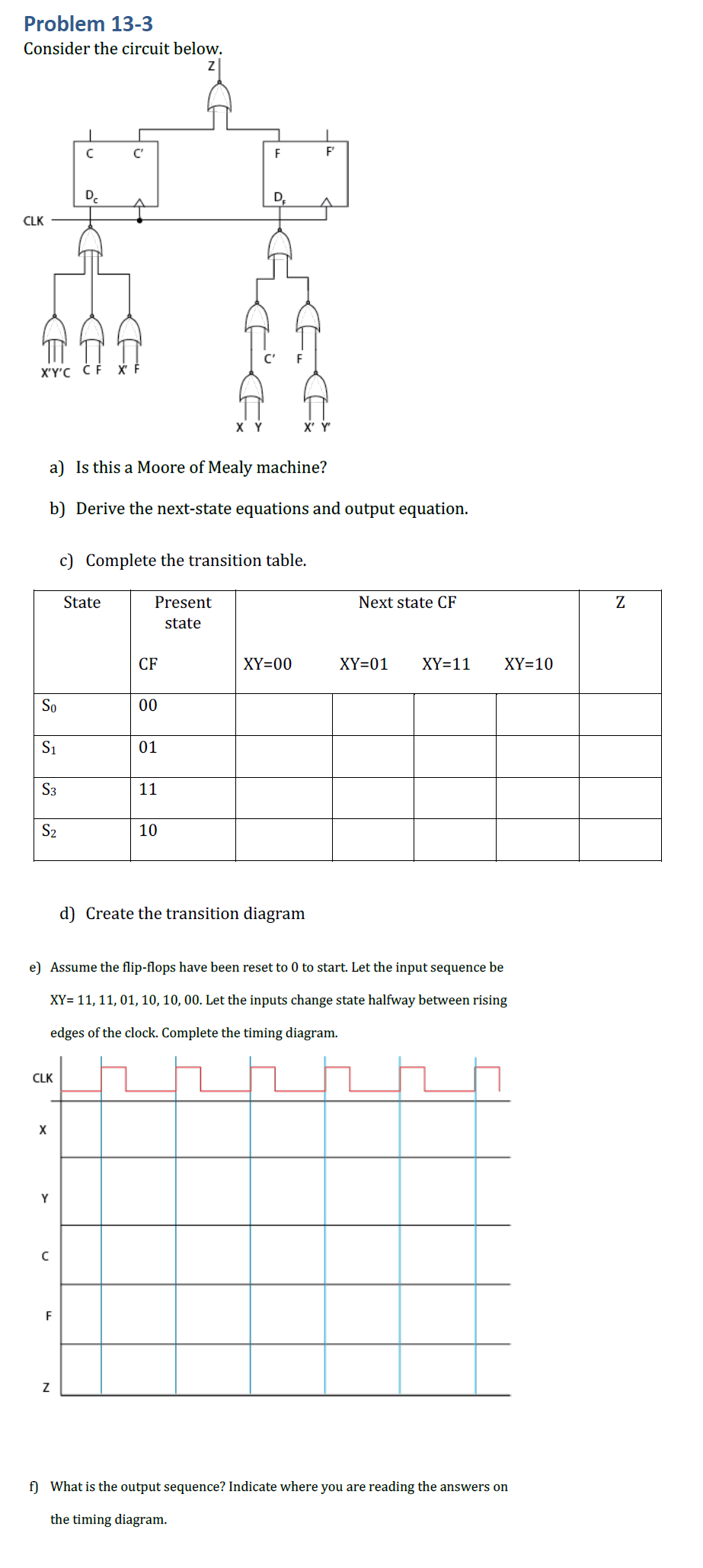 Solved Consider The Circuit Below. A) Is This A Moore Or | Chegg.com