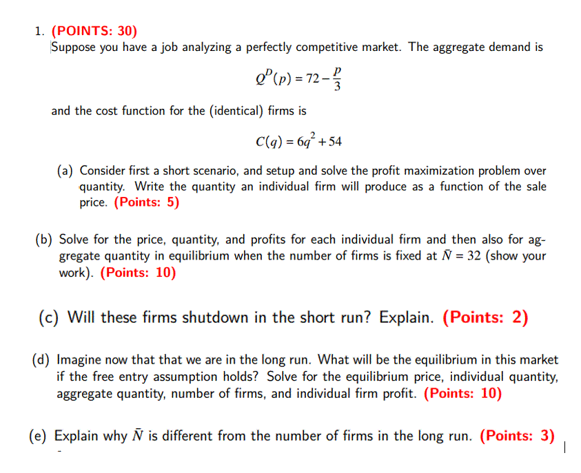 Solved 1 Points 30 Suppose You Have A Job Analyzing A Chegg Com