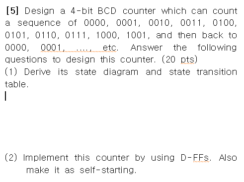 Solved [5] Design A 4-bit BCD Counter Which Can Count A | Chegg.com