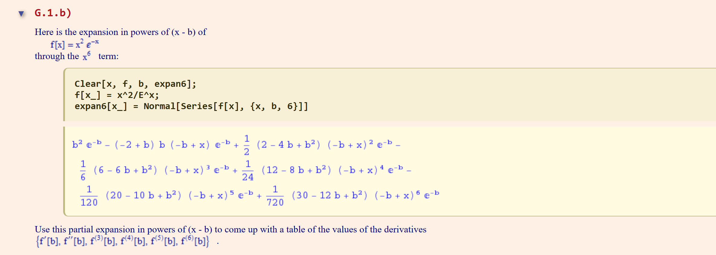 G 1 B Here Is The Expansion In Powers Of X B Of Chegg Com