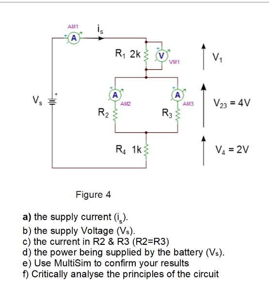 Solved Figure 4 a) the supply current (is). b) the supply | Chegg.com