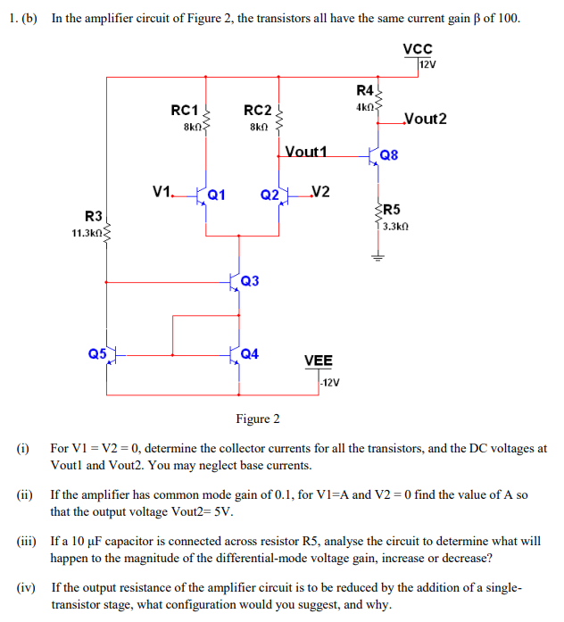 Solved Each transistor in the circuit of Figure 1 has = | Chegg.com