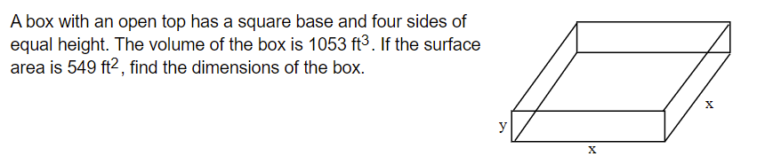 Solved A box with an open top has a square base and four | Chegg.com