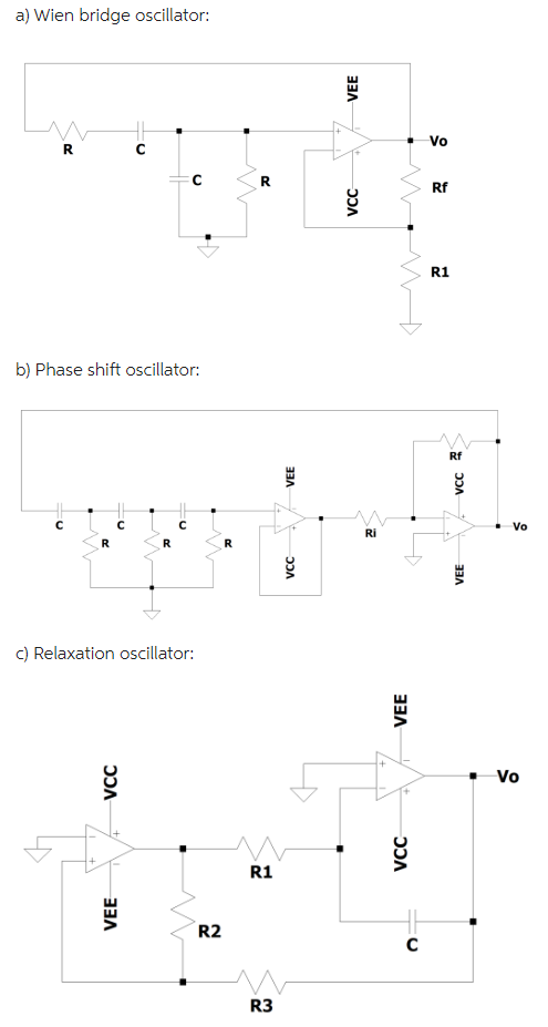 Solved Design the oscillator circuits shown in the following | Chegg.com