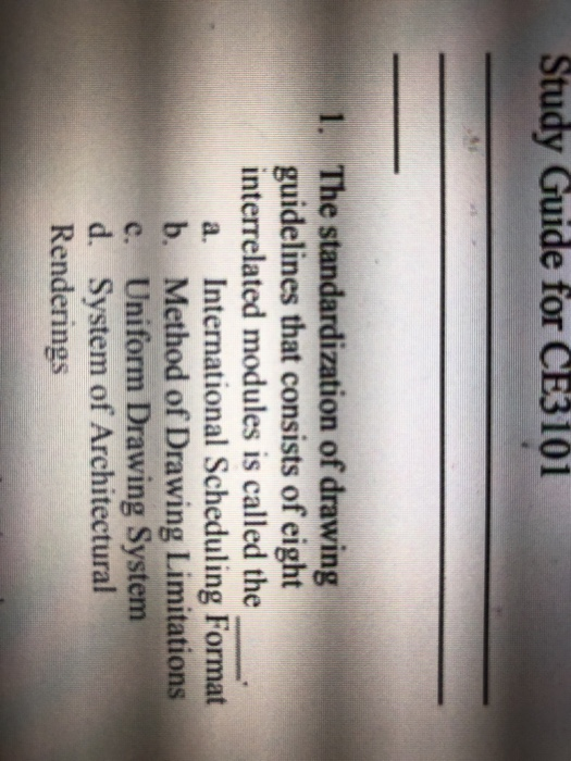 Solved Study Guide for CE3101 1. The standardization of