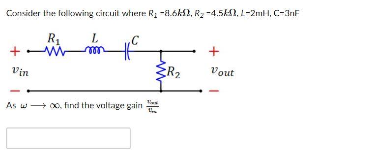 Solved Consider The Following Circuit Where R1 =8.6k1, R2 | Chegg.com