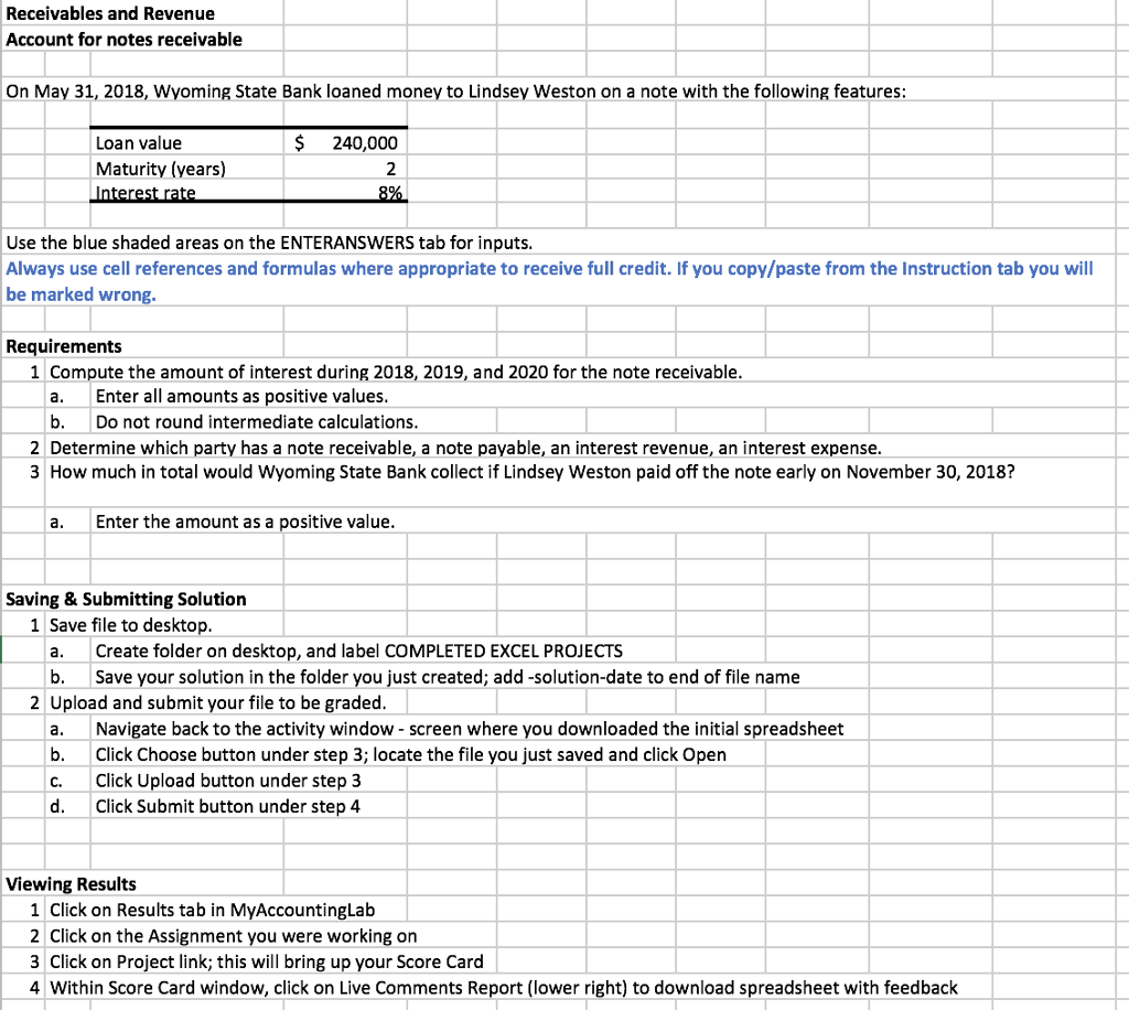 Solved Receivables and Revenue Account for notes receivable | Chegg.com
