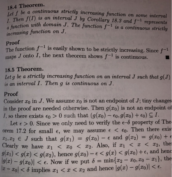 Solved 18 4 Theorem Let He A Continuous Strictly Increasing