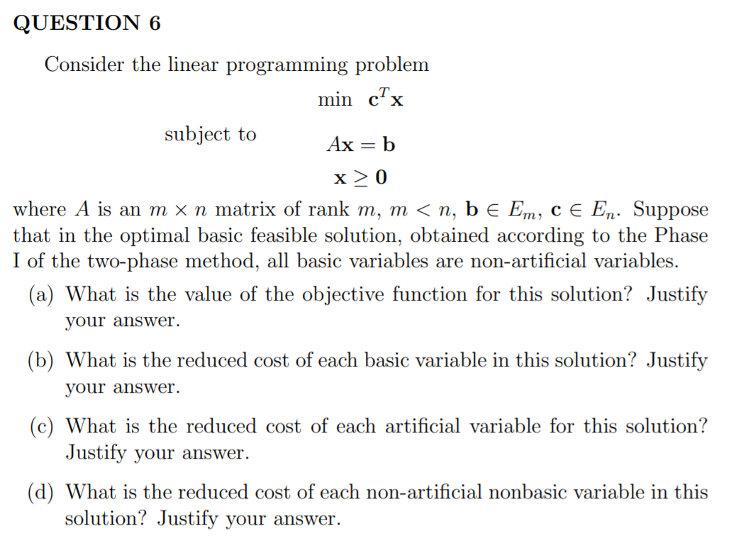 Solved QUESTION 6 Consider The Linear Programming Problem | Chegg.com