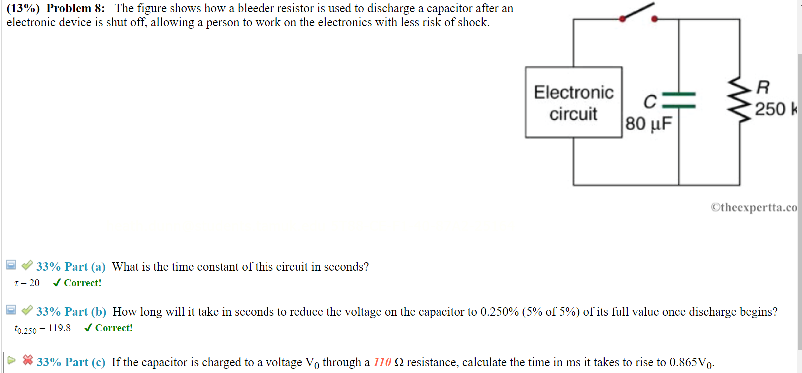 Solved (13) Problem 8 The figure shows how a bleeder