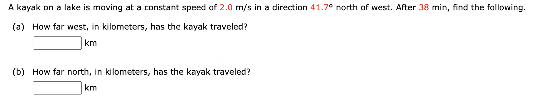 Solved A kayak on a lake is moving at a constant speed of | Chegg.com