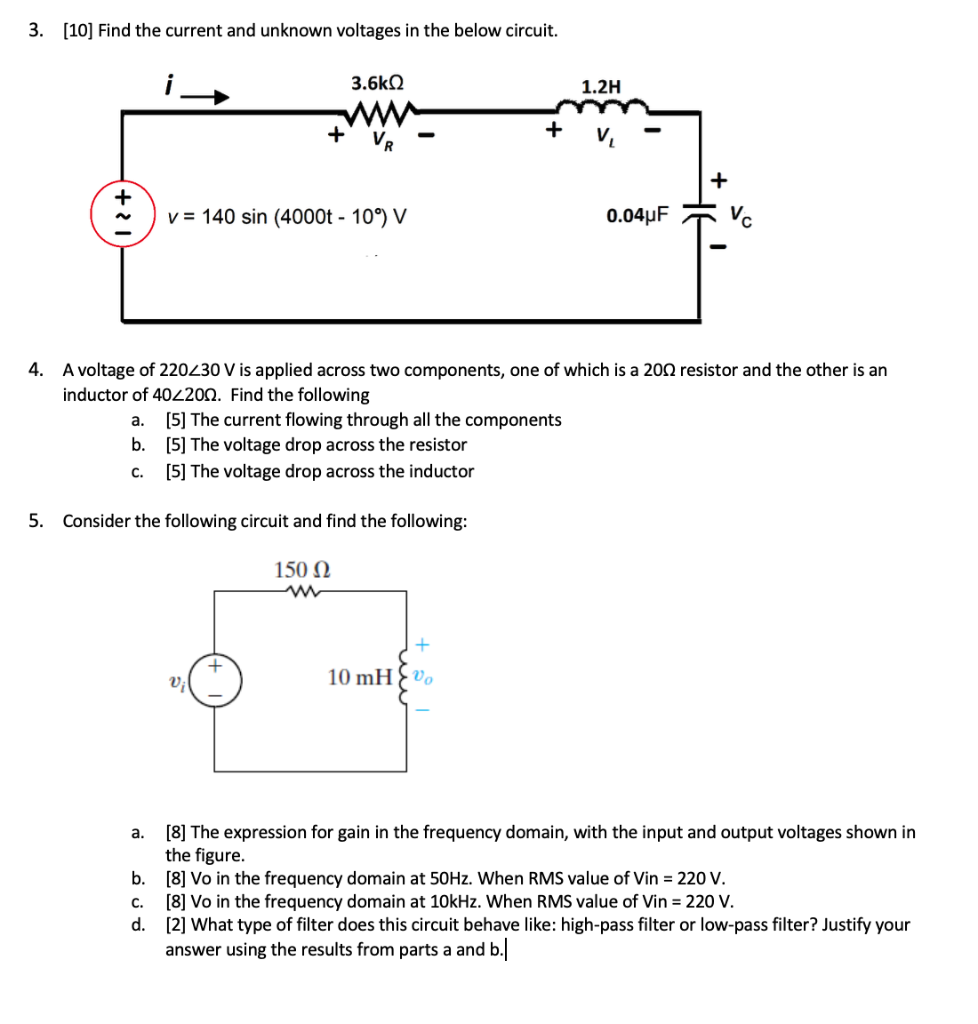 Solved 3 10 Find The Current And Unknown Voltages In T