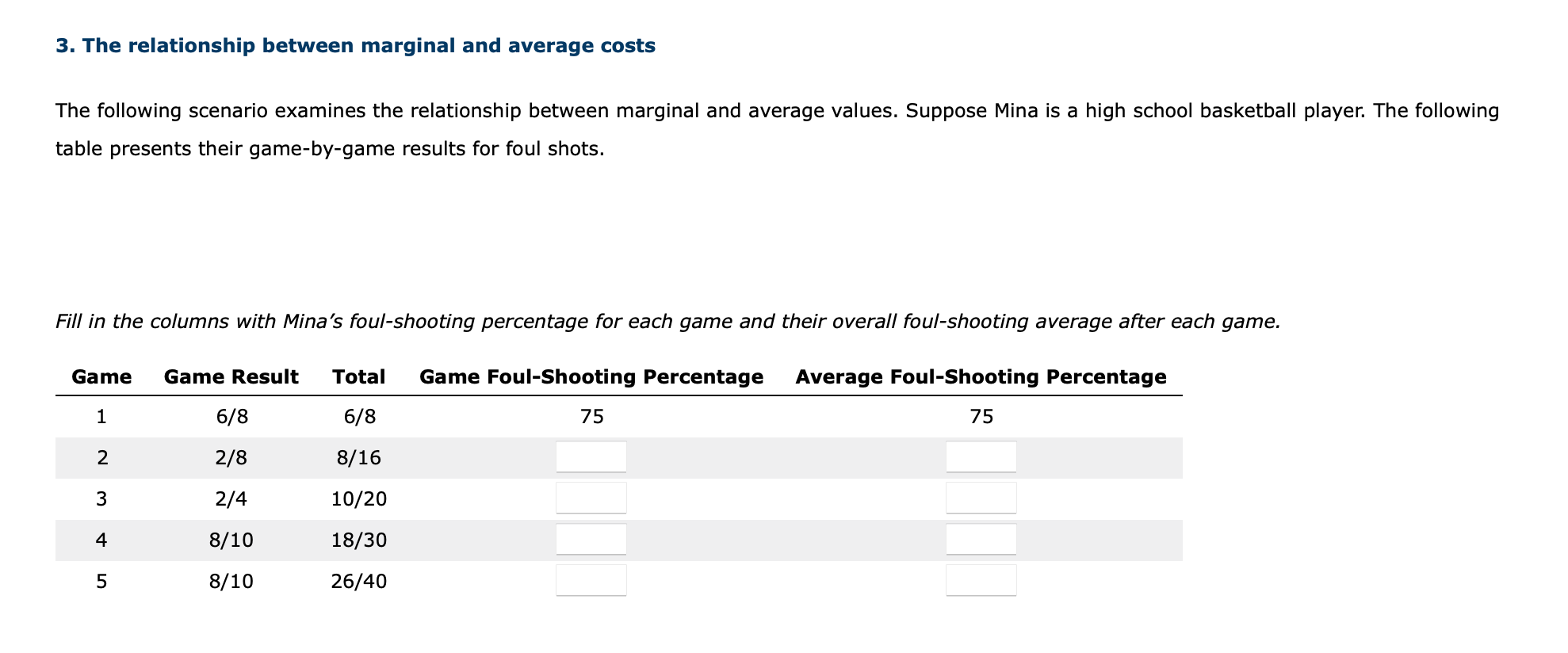 3. The relationship between marginal and average | Chegg.com