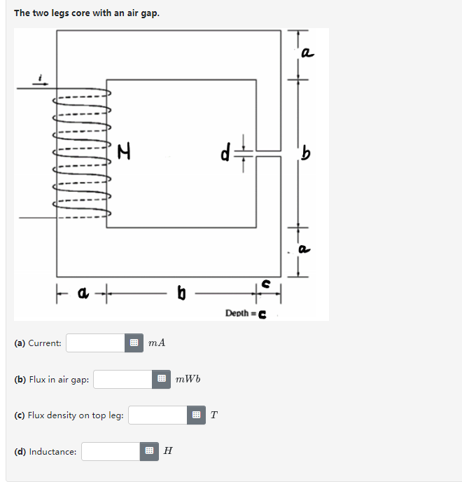 Solved flux density in the top leg? (d) What is the | Chegg.com