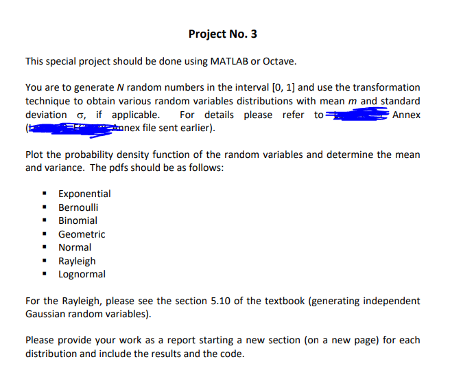 Solved Project No. 3 This special project should be done | Chegg.com