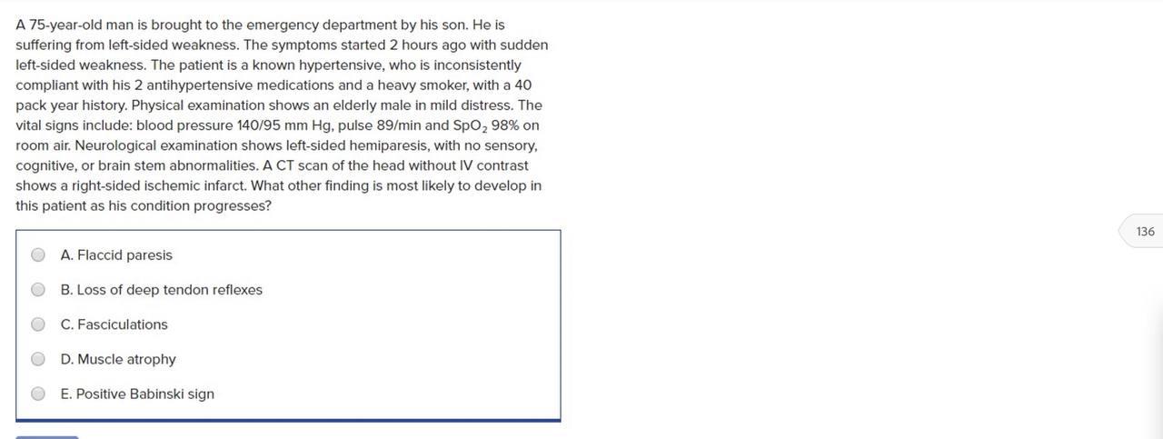 Solved A 75-year-old man is brought to the emergency | Chegg.com