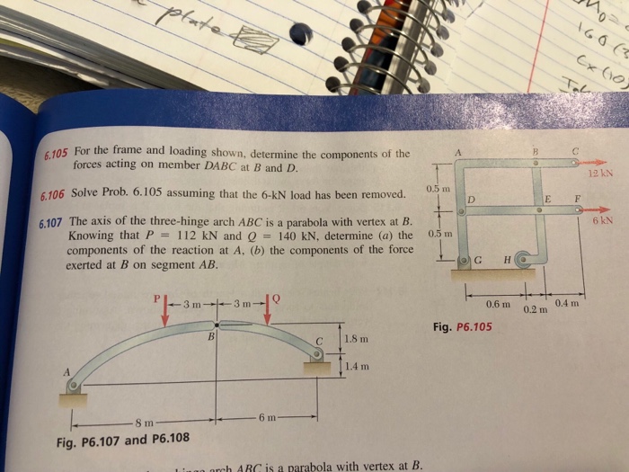 Solved Needed help with question 6.105, the photo includes | Chegg.com