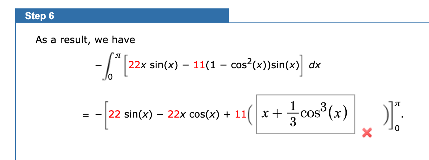what is the value of x sin x 11 cos 2x 22