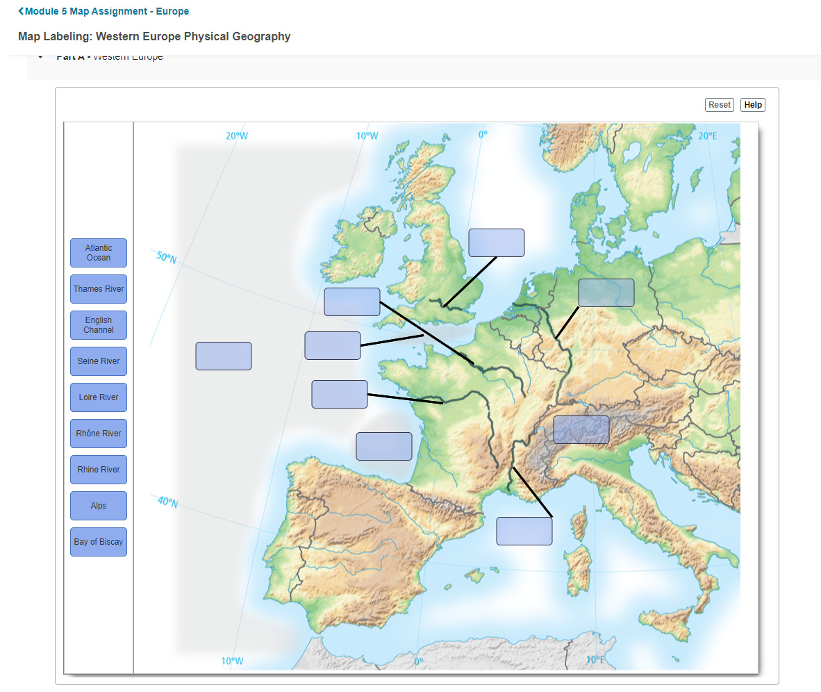 europe physical map seine river