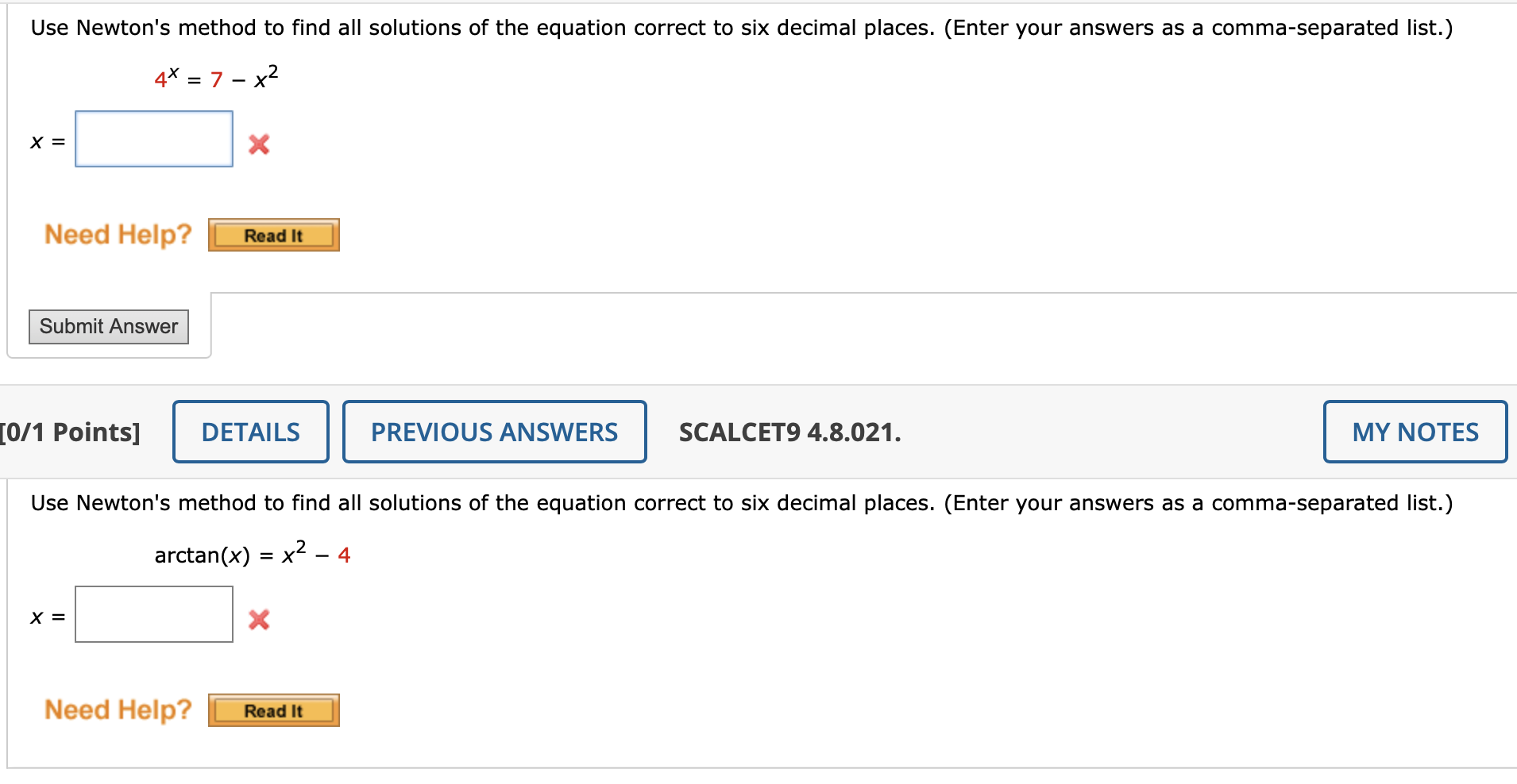 Solved Use Newton's method to find all solutions of the | Chegg.com