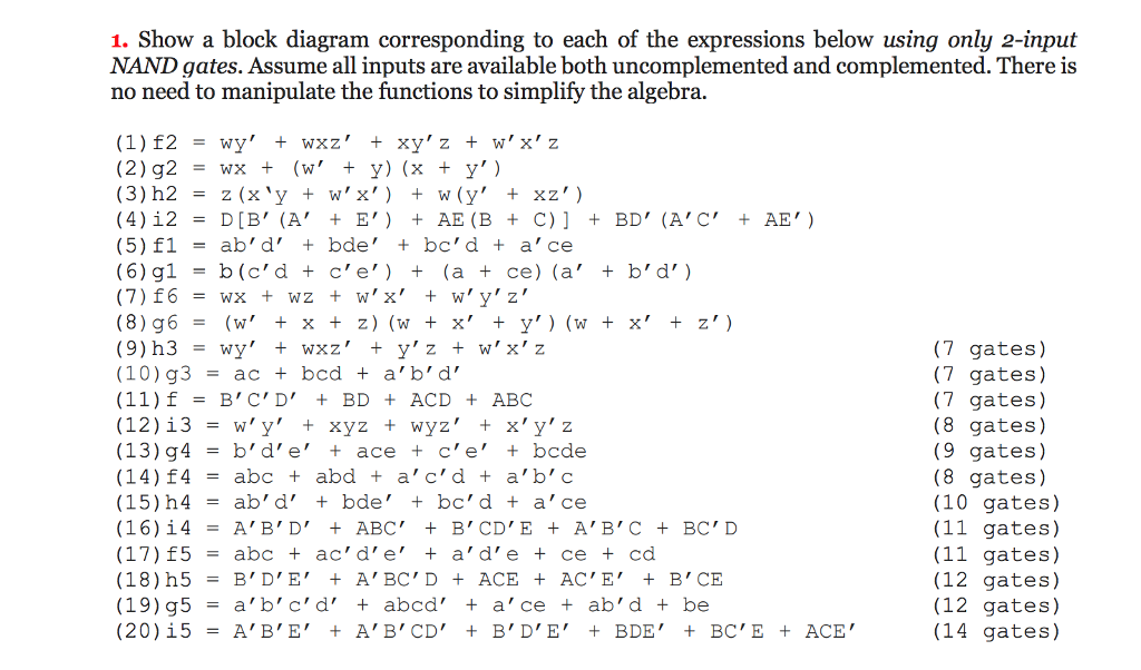 1. Show a block diagram corresponding to each of the | Chegg.com