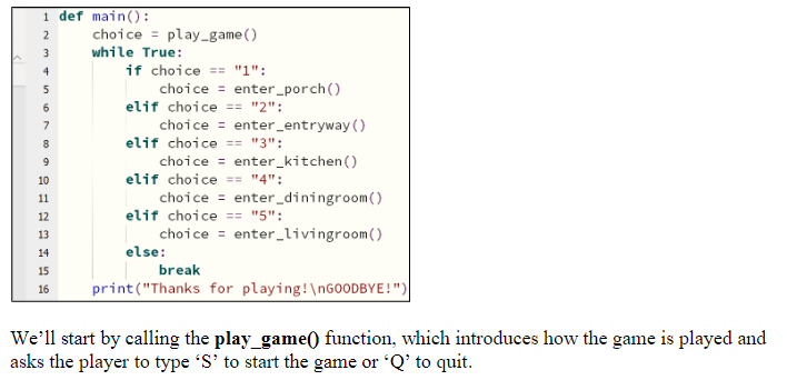 Create a python file called text_adventure_example.py | Chegg.com