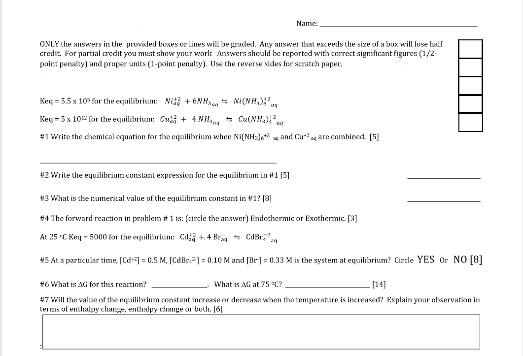 Solved Name: ONLY the answers in the provided boxes or lines | Chegg.com