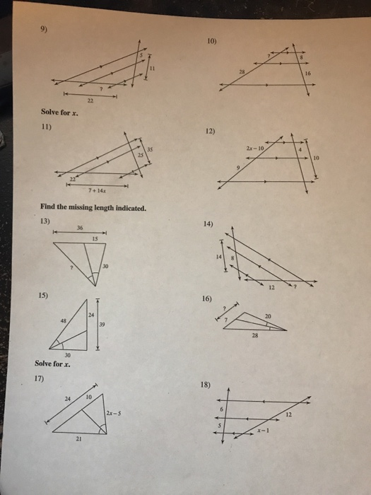 Solved Kuta Software Infinite Geometry Proportional Parts Chegg