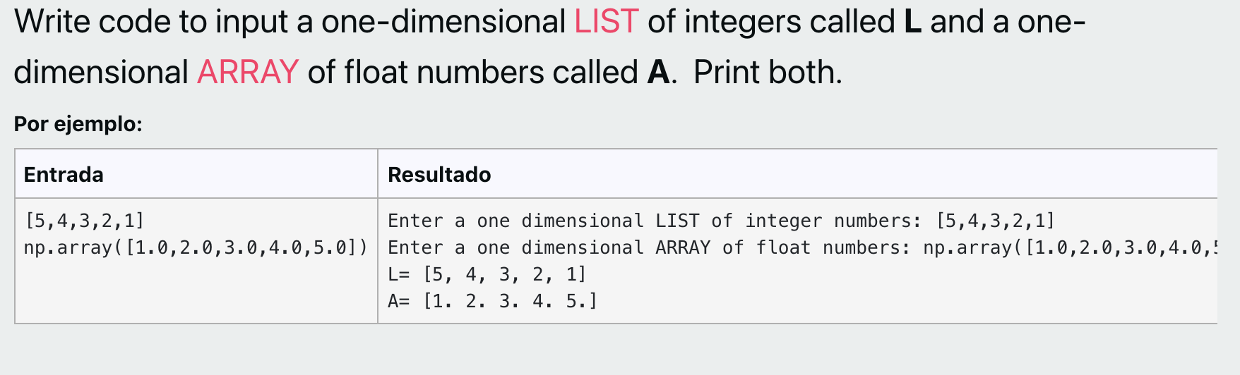 Solved Enter a one dimensional LIST of integer numbers: | Chegg.com