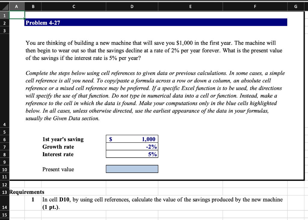 Solved A B D E F 1 2 Problem 4-27 3 You Are Thinking Of | Chegg.com ...